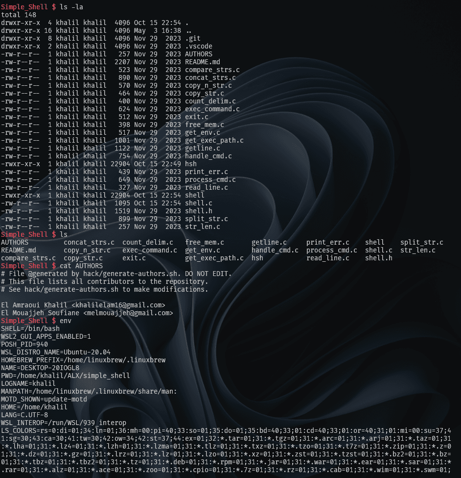Simple Shell preview